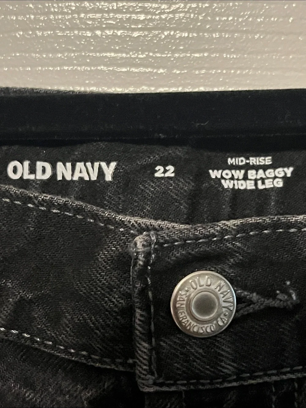 NWT Old Navy Women's Wow Baggy Wide Leg Black Jeans